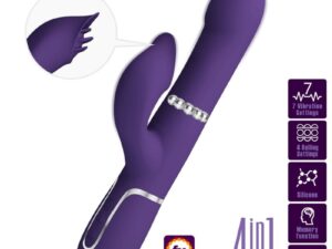 PRETTY LOVE - ZALIN VIBRADOR RABBIT PERLAS 4 EN 1 MORADO - Imagen 1