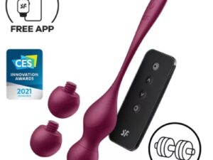 SATISFYER - LOVE BIRDS VARY BOLAS VIBRADORES APP GRATUITA ROJO VINO - Imagen 1