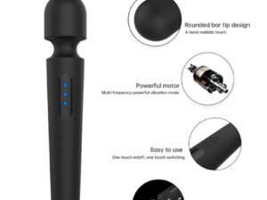 ARMONY - X POWER LARGE MASAJEADOR  VIBRADOR 7 VIBRACIONES NEGRO - Imagen 4