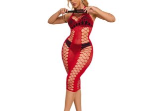 SUBBLIME - 952327 VESTIDO DE REJILLA LARGO ROJO TALLA ÚNICA - Imagen 4