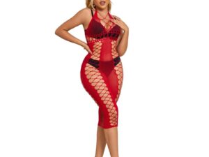 SUBBLIME - 952327 VESTIDO DE REJILLA LARGO ROJO TALLA ÚNICA - Imagen 3