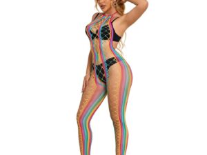 SUBBLIME - 952358 VESTIDO DE REJILLA CUELLO HALTER ARCOIRIS TALLA ÚNICA - Imagen 3