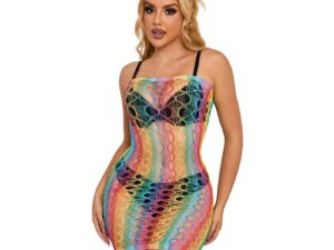 SUBBLIME - 952365 VESTIDO DE REJILLA HOMBROS DESCUBIERTOS ARCOIRIS TALLA ÚNICA - Imagen 3