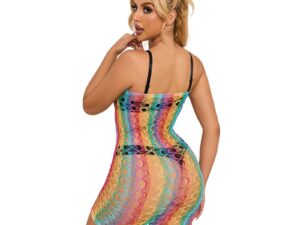 SUBBLIME - 952365 VESTIDO DE REJILLA HOMBROS DESCUBIERTOS ARCOIRIS TALLA ÚNICA - Imagen 2