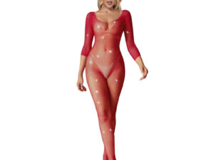 SUBBLIME - 952419 BODYSTOCKING DE REJILLA CON DIAMANTES MANGA LARGA ROJO TALLA ÚNICA - Imagen 1