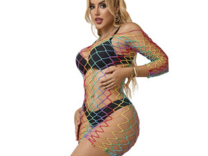 SUBBLIME - 952426 VESTIDO DE REJILLA MANGA LARGA ARCOIRIS TALLA ÚNICA - Imagen 5