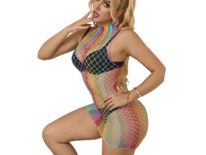 SUBBLIME - 952433 VESTIDO DE REJILLA SIN MANGAS CON CUELLO ALTO ARCOIRIS TALLA ÚNICA - Imagen 5