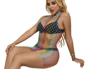 SUBBLIME - 952433 VESTIDO DE REJILLA SIN MANGAS CON CUELLO ALTO ARCOIRIS TALLA ÚNICA - Imagen 3