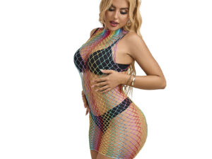 SUBBLIME - 952433 VESTIDO DE REJILLA SIN MANGAS CON CUELLO ALTO ARCOIRIS TALLA ÚNICA - Imagen 4