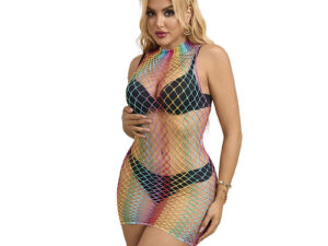 SUBBLIME - 952433 VESTIDO DE REJILLA SIN MANGAS CON CUELLO ALTO ARCOIRIS TALLA ÚNICA - Imagen 1