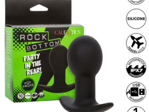 CALEXOTICS - ROCK BOTTOM PLUG ANAL 10 VIBRACIONES SILICONA NEGRO - Imagen 1