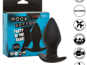 CALEXOTICS - ROCK BOTTOM PERFECT PLUG ANAL 10 VIBRACIONES SILICONA NEGRO - Imagen 1