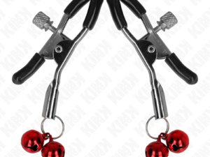 KINK - PINZAS PARA PEZONES CON DOBLE CAMPANILLA ROJO 6 CM - Imagen 2