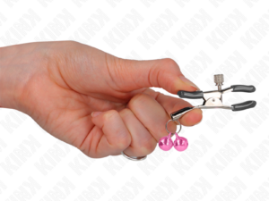 KINK - PINZAS PARA PEZONES CON DOBLE CAMPANILLA ROSA 6 CM - Imagen 4