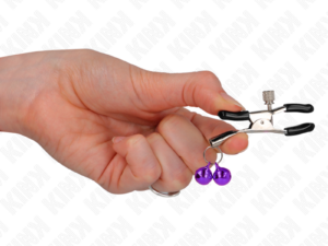 KINK - PINZAS PARA PEZONES CON DOBLE CAMPANILLA VIOLETA 6 CM - Imagen 4