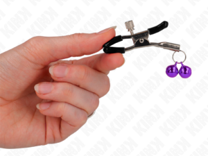 KINK - PINZAS PARA PEZONES CON DOBLE CAMPANILLA VIOLETA 6 CM - Imagen 3