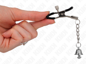 KINK - PINZAS PARA PEZONES CON COLGANTE DE CAMPANA PLATEADO 6 CM - Imagen 4