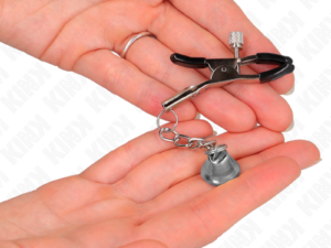 KINK - PINZAS PARA PEZONES CON COLGANTE DE CAMPANA PLATEADO 6 CM - Imagen 3