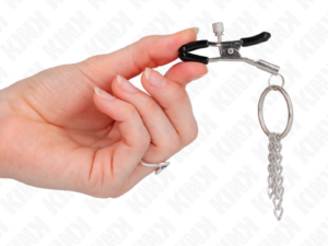 KINK - PINZAS PARA PEZONES CON ARO Y PEQUEÑAS CADENAS PLATEADO 6 CM - Imagen 4