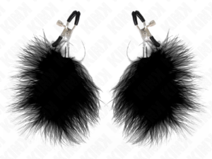 KINK - PINZAS PARA PEZONES CON PLUMA NEGRO 7 CM - Imagen 2