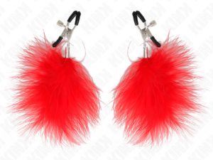 KINK - PINZAS PARA PEZONES CON PLUMA ROJO 7 CM - Imagen 2