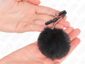 KINK - PINZAS PARA PEZONES CON POMPÓN NEGRO 6 CM - Imagen 3