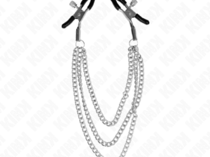 KINK - PINZAS PARA PEZONES CON TRIPLE CADENA PLATEADO 20/23/28 CM - Imagen 2