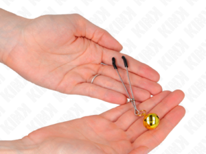 KINK - PINZAS PARA PEZONES FINA CON CASCABEL DORADO 7 CM - Imagen 3