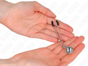 KINK - PINZAS PARA PEZONES FINA CON CASCABEL PLATEADO 7 CM - Imagen 3