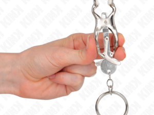 KINK - PINZAS PARA PEZONES ESTILO JAPONÉS CON AROS PLATEADO - Imagen 4