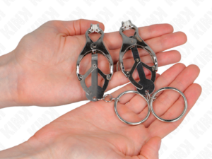 KINK - PINZAS PARA PEZONES ESTILO JAPONÉS CON AROS PLATEADO - Imagen 3
