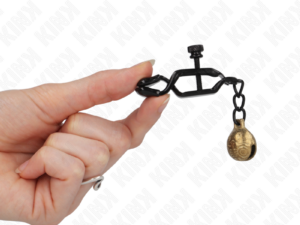 KINK - PINZAS PARA PEZONES PLANAS NEGRO CON CASCABEL 7 CM - Imagen 4