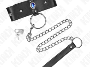 KINK - COLLAR CON CORREA 65 CM CON DIAMANTES AZULES AJUSTABLE 36-43 CM X 5 CM - Imagen 3