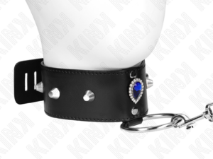 KINK - COLLAR CON CORREA 65 CM CON DIAMANTES AZULES AJUSTABLE 36-43 CM X 5 CM - Imagen 2