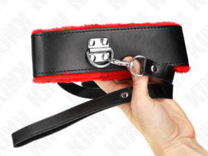 KINK - COLLAR CON CORREA 116 CM DE PIEL ROJO AJUSTABLE 40-48 CM X 6 CM - Imagen 3