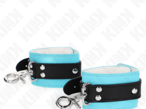 KINK - MUÑEQUERAS CON CIERRE PREMIUM NEGRO / AZUL AJUSTABLE 21-28 CM X 5.5 CM - Imagen 3