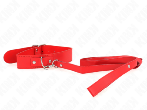 KINK - COLLAR CON CORREA 116 CM FINO ROJO AJUSTABLE 32-50 CM X 8 CM - Imagen 4