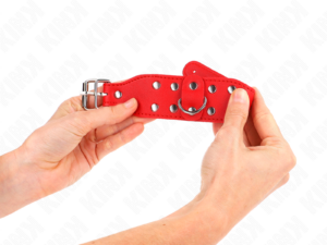 KINK - MUÑEQUERAS CON DOBLE LÍNEA DE TACHUELAS AJUSTABLE ROJO - Imagen 4