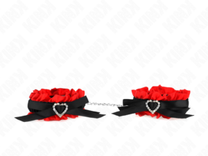 KINK - MUÑEQUERAS ELÁSTICAS DE ENCAJE CON DETALLE CORAZÓN ROJO AJUSTABLE 22-35 CM - Imagen 1