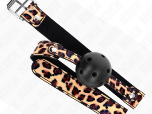 KINK - MORDAZA DE BOLA 4.5 CM TRANSPIRABLE LEOPARDO 65 x 2.5 CM - Imagen 4