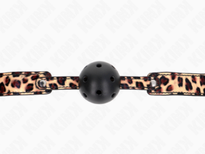 KINK - MORDAZA DE BOLA 4.5 CM TRANSPIRABLE LEOPARDO 65 x 2.5 CM - Imagen 5