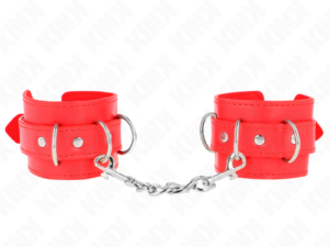 KINK - MUÑEQUERAS CON 3 ANILLAS EN D AJUSTABLE ROJO 17.5-25 CM X 6 CM - Imagen 1