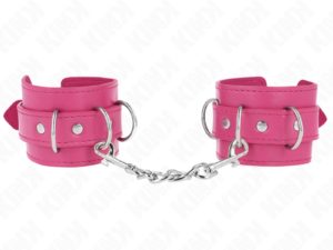 KINK - MUÑEQUERAS CON 3 ANILLAS EN D AJUSTABLE ROSA 17.5-25 CM X 6 CM - Imagen 1