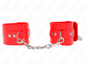 KINK - MUÑEQUERAS CON CIERRE CANDADO ROJO AJUSTABLE 16-23 CM X 5.5 CM - Imagen 1