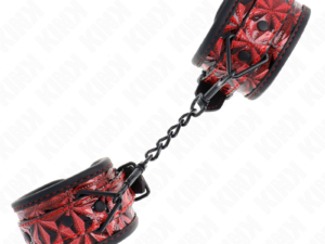 KINK - MUÑEQUERAS CON PATRÓN DE DIAMANTES ROJO OSCURO AJUSTABLE 17-26 CM X 5.5 CM - Imagen 2