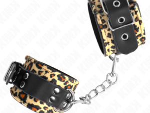 KINK - MUÑEQUERAS DE CUERO ESTILO LEOPARDO AJUSTABLE 18-29 CM X 5.5 CM - Imagen 2