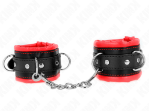 KINK - MUÑEQUERAS ESTILO HEAVY FORRO ROJO AJUSTABLE 20-30 CM X 6 CM - Imagen 1