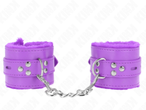 KINK - MUÑEQUERAS FORRADAS CON AGUJEROS CUADRADOS VIOLETA Y CORREA VIOLETA AJUSTABLE 17-29 CM X 6 CM - Imagen 1