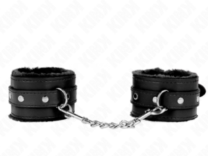 KINK - MUÑEQUERAS FORRADAS PREMIUM NEGRO CON CORREA NEGRO AJUSTABLE 17-29 CM X 6 CM - Imagen 1