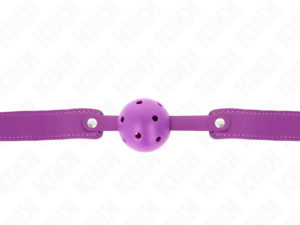 KINK - MORDAZA DE BOLA 4.5 CM TRANSPIRABLE MORADO 65 x 2.5 CM - Imagen 3